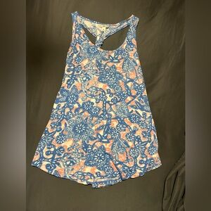Lucky Lotus Racerback Tank Top Floral Print Women’s Medium Athleisure Yoga